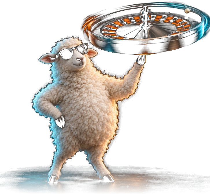 The IAMOps sheep in sunglasses spinning a roulette wheel
